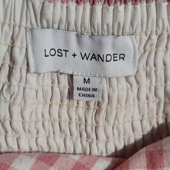 Lost & Wonder Lets Go on‎ a Date Tiered Gingham Smocked Dress Size M Babydoll - Picture 11 of 14
